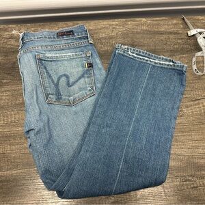 Citizens of Humanity Kelly Stretch Low Waist Cropped Blue Denim Jeans (1006)